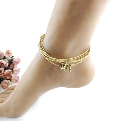 China AmorYubo TRENDY Stainless Steel Anklet Chain 14K Gold Plated Foot Jewelry Women Beach Charm Anklet Chain for sale