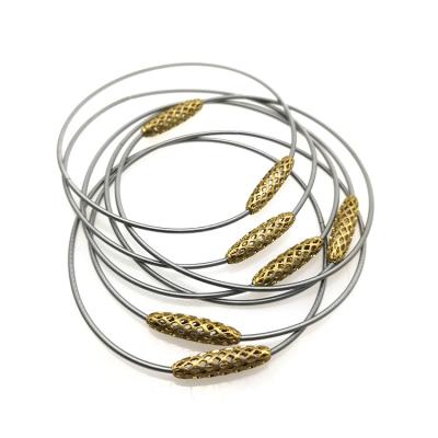 China AmorYubo TRENDY Gold Plated Stainless Steel Never Rust Bracelets Mesh Beads Pendant Stainless Steel for sale