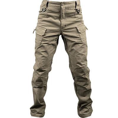 China Front 5-6colours Breathable Khaki Tactical Pants Men's Outdoor Wear Polyester Waterproof Casual Flat Cotton Pants/Cargo for sale