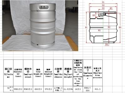 Cina Barile standard dell'acciaio inossidabile di BACCANO con la micro lancia/50 litri di Matic di barili di birra in vendita