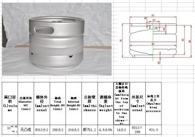 China Barril de cerveja vazio dado forma cilindro de Unstackable da espessura 1.5mm, 2.0mm à venda