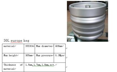 China Food Grade Stainless Steel Keg 30L For Beverage / Beer Brewing Barrel for sale