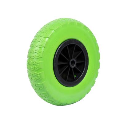 China Hotels Solid Wheel Puncture Proof Tire Flat Free Wheel Tire 4.00 - 6 Plastic Solid PU Tire for sale