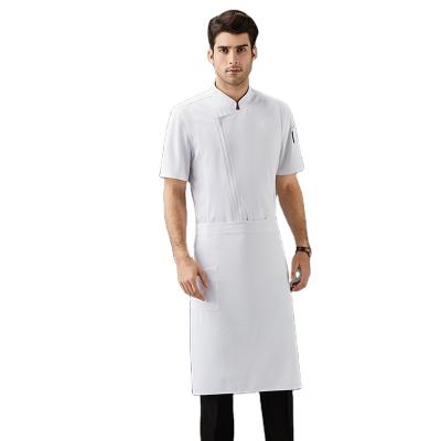 China Kitchen Cooking Chef Uniform Customized Medical Fabric Overalls Shortsleeve Hotel Suite Canteen Kitchen Restaurant Summer Dress With Zipper for sale