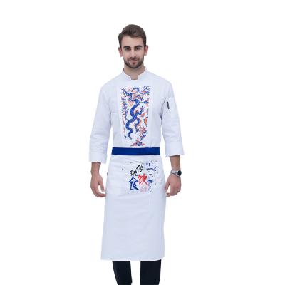 China Thick Wholesale Price Accept Customized Logo Wear-Resistant Yin Cailong Hotel Chef Clothing for sale