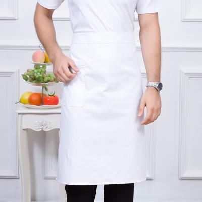 China Easy Clean Custom Made Male Female Short Section Chef Logo Factory Logo Apron Cotton Half Apron for Cooking and for sale