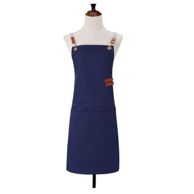 China Classic Cleaning Design Accept Customized Logo Canvas Antifouling Double Ring Buckle Kitchen Apron Chef Apron for sale