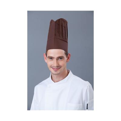 China restaurant & Factory Price Unisex Bar Accept Customized Restaurant Kitchen 65% Polyester 35% Cotton High Logo 29cm Cloth Hat for sale