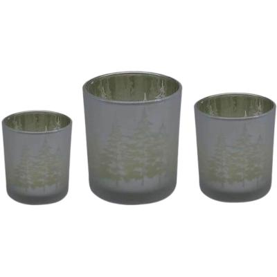 China Wholesale home decorative votive vintage ware tealight candle holder iridescent clear glass cup for sale