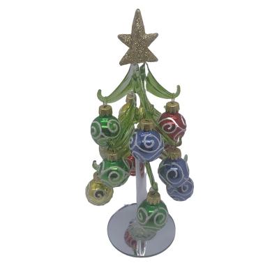 China First Price Glass Good Christmas Decoration Babies Table Glass Ornaments Christmas Tree for sale