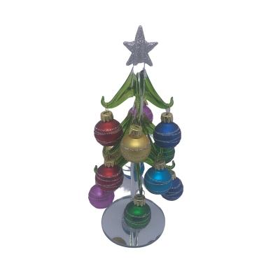 China Best Price Glass Christmas Personalized Family Ornaments Glass House Decor Christmas Tree for sale