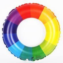 China EN71 / Reach5 PVC rainbow pringting Inflatable Swim Rings for toddlers for sale