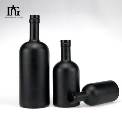 China OEM/ODM Acceptable Classic Shape Gin Rum Glass Bottle with Wooden Caps 500ml 750ml for sale