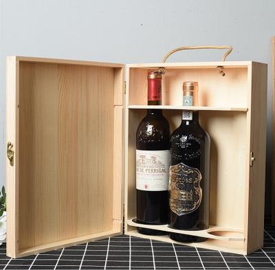 China Single Leather Red Wine Set Bottle Packaging Paper Box for Custom Wooden Wine Gift Box for sale