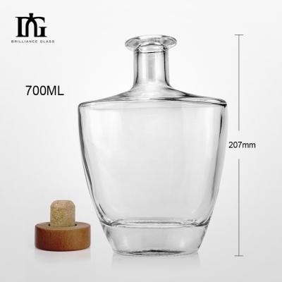 China 250ml/500ml/700ml/750ml Capacity Empty Glass Bottle Super Flint Glass Brandy Bottle for sale