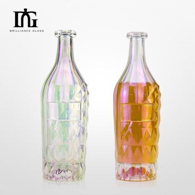 China Clear Glass Collar and Cap 700ml Bottle for Vodka Gin Whiskey Rum for sale