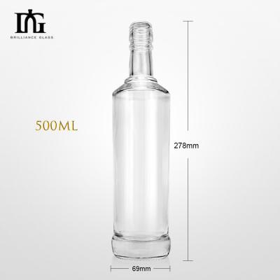 China Glass Bottle for Liquor 500ml Super Flint Alcohol Whisky Vodka Brandy Custom Empty Spirits for sale