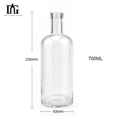 중국 음주 병 500ml 700ml 750ml 유리 보드카 위스키 보드카용 빈 유리 병 판매용