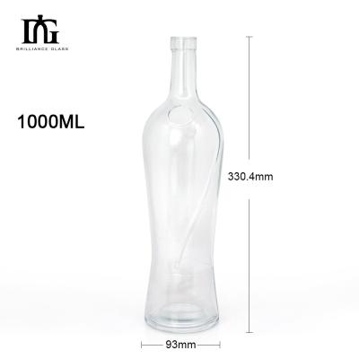 China 750ml Glass Wine Bottle for Spirits Whiskey Collar Material glass Cap type cork screw both for sale