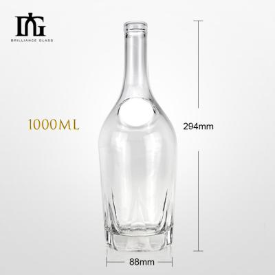 China Liquor Bottle 330ml Glass Empty Spirit Alcohol Shot Bottles with Cork and Screw Cap for sale