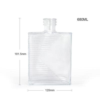 China 500ml Modern Decal Crafts Gin Bottle Glass for Liquors and Beverage OEM/ODM Acceptable for sale