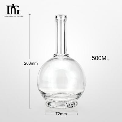 Chine OEM Bouteilles rondes vides et claires De Vidrio 750 ml PARA Licor 700 ml Bouteille en verre pour les boissons alcoolisées à vendre