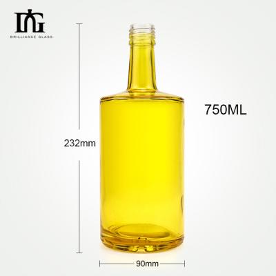 China Glass Bottle Spirits Whiskey Vodka Bottle with Cork 750ml End Glass Containers for sale