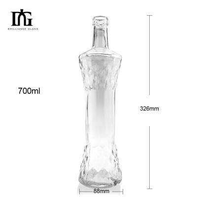 China Clear Empty Brandy Whiskey Rum Gin Beverage Wine Glass Liquor Bottles With  Cork for sale