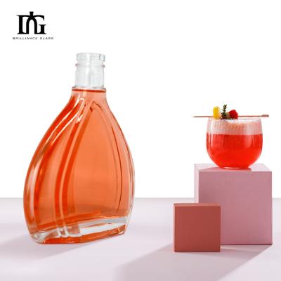 China 500ml Empty Glass Liquor Bottle for Rum Whisky Vodka Spirits Collar Material Glass for sale