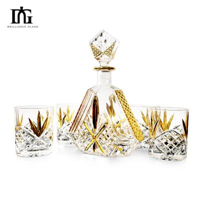 China Kristall Whisky Decanter Set mit 2 alten Whisky-Gläsern zu verkaufen