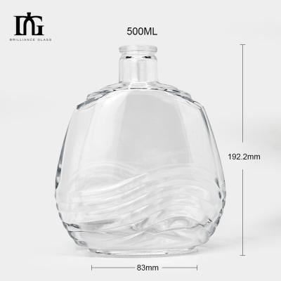 China 750ml Glass Clear Round 700ml Glass Spirit Bottles for Whisky and Brandy TJ008 for sale