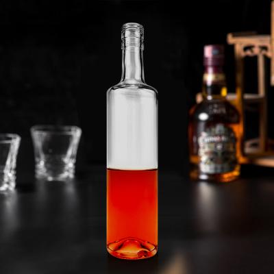 Chine Bouteille en verre ronde de 750 ml vide et claire pour la vodka Liquore Tequila Mezcal à vendre