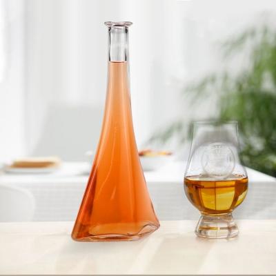 China Beverage 750ml Slim Clear Empty Glass Bottle with Polymer Rubber Stopper for sale