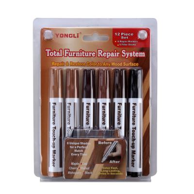 China Furniture and Wood Floor Markers and Crayons Repair Kit 13pcs Furniture Markers Touch up pen Yongli-6+6 for sale