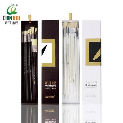 China Friends Green Bamboo Streamer White Gouache Pen for Art Students Only Oil Painting Brush Acrylic Brush Watercolor Pen SATINE Black Suit for sale