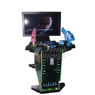 China Factory supply 42 inch coin operated aliens shooting gun simulator games / arcade game machine kits with 4 in 1 game board 1.75*1.5*1.06m for sale