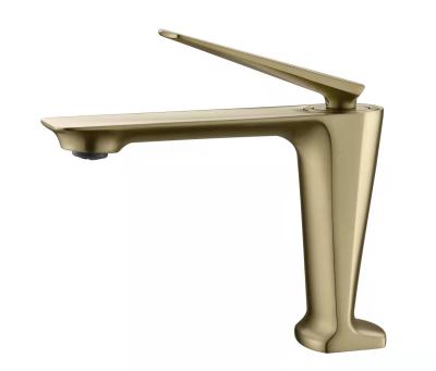 China Luxury Gold Metered Faucets Bathroom Basin Mixer And Single Handle Lavatory Tall Basin Faucet for sale