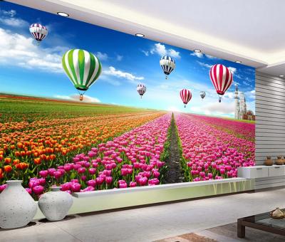 China Country flower ocean wallpaper 3d flower sea tulip tv background skin beautiful and stick murals wallpaper for sale