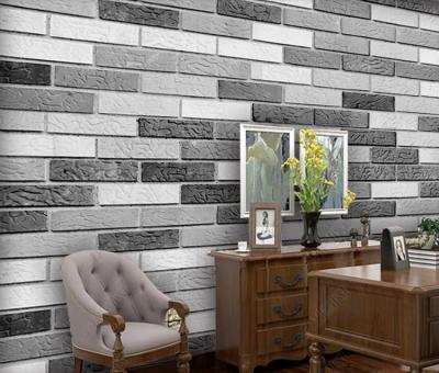 China Wholesale Gray White Tile Background Wallpaper Modern Vintage Wall Mural for sale