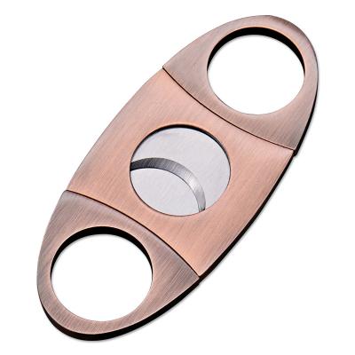 China Modern Rose Gold Stainless Steel Cigar Scissors Cigar Cutter for sale