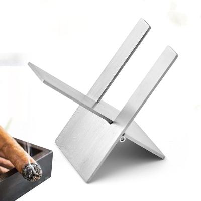 China Modern Foldable Stainless Steel Cigar Stand Cigar Travel Holder Rest Cigar Holder Stand For Cigarette Supplies for sale