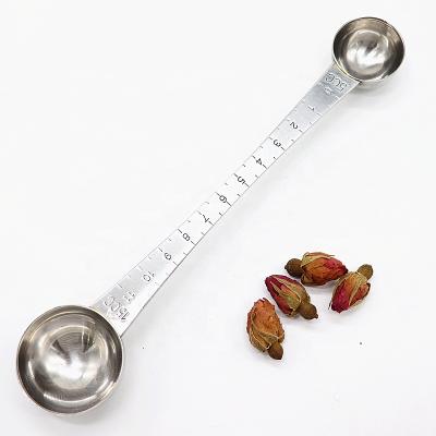 China Viable 2 In 1 Double Gauge Stainless Steel Double Sided Coffee Bean Tea Scoop Spoon for sale