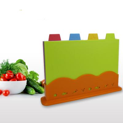 China Disposable Index Plastic Cutting Board Set with Storage Case Color Coded Non-Slip Dishwasher-Safe, Large for sale