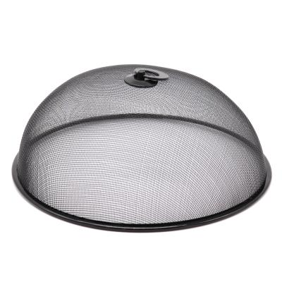 China Round Food Cover Metal Mesh Food Cover Diameter 30cm Black Color for sale