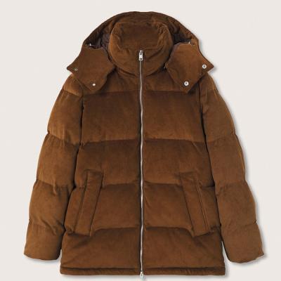 China Waterproof 2022 Hood Corduroy Windproof Warmth Outerwear Logo Blank Men Winter Jacket Coat Top Selling Custom Made for sale