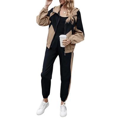 China Viable Wholesale Custom Logo Casual Long Sleeve Jacket And Track Pants Trouser Teams Full Zip Up Hoodie Set for sale