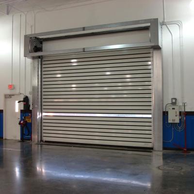 China Industrial High Reliability Logistics Security Fiberglass Spiral High Speed ​​Roll Up Doors for sale