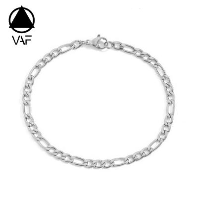 China Vintage VAF Nickel Free Gold/Silver Figaro Chain Bracelet316L Stainless Steel Hypoallergenic Elegant Jewelry Bracelet For Women Men for sale