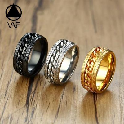 China VAF Casual/Sporty Non Tarnish Worry Free Spinner Spinner Stainless Steel Spiner Anillos Giratorios Spinning Ring For Anxiety for sale