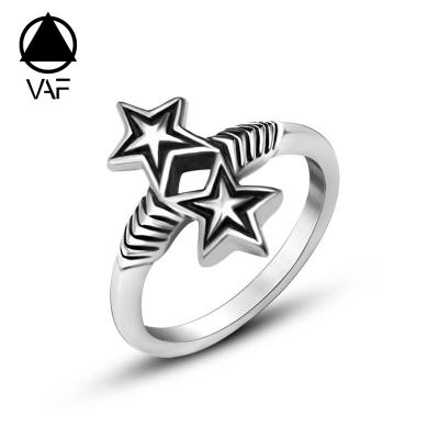 China Casual/Sporty VAF Customized Biker Star Rings Anillo Estrella Non Tarnish Stainless Steel Free Men Ring For Men Women for sale